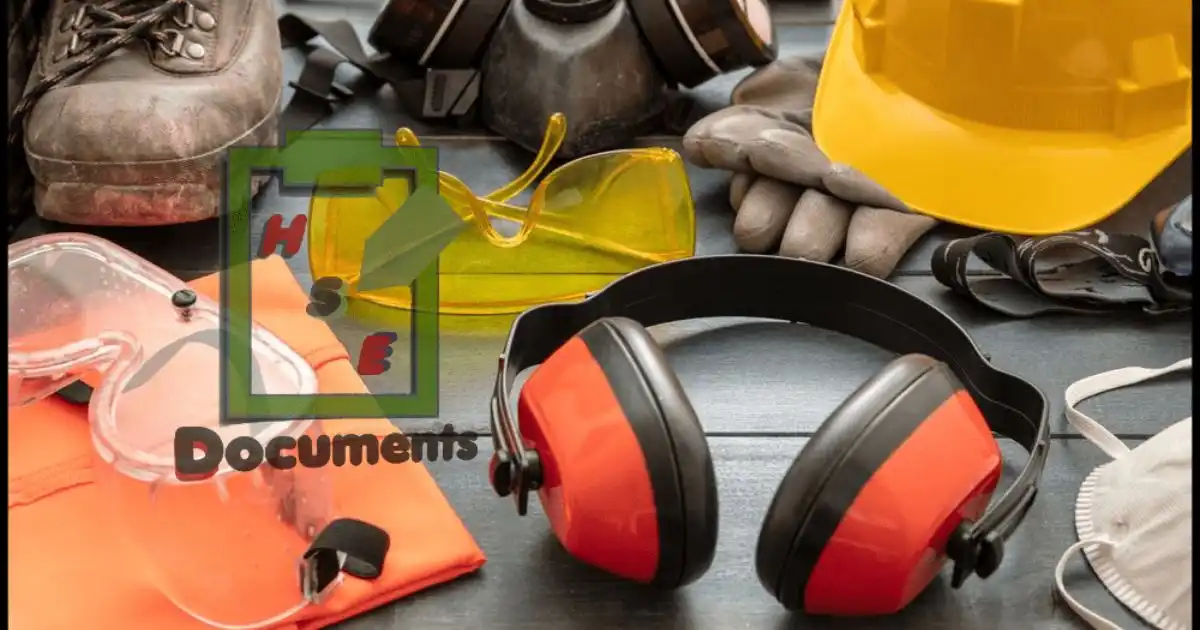 Personal Protective Equipment (PPE) examples including gloves, goggles, and helmets