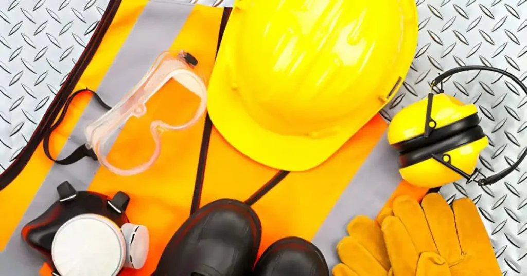 Personal Protective Equipment (PPE) at work site.