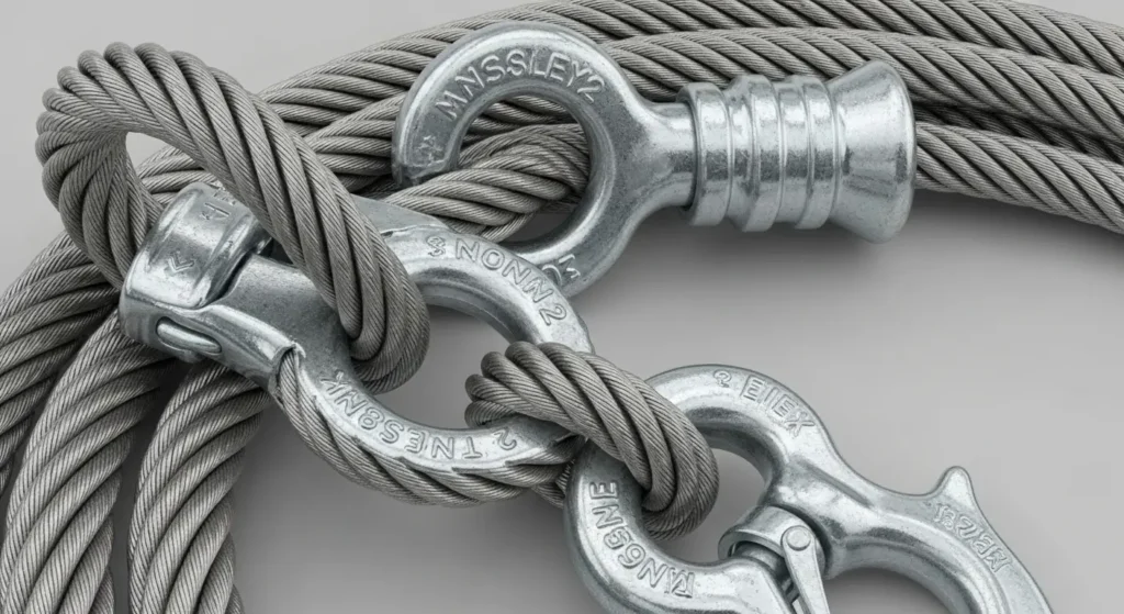 Heavy-duty wire rope sling used for lifting heavy loads