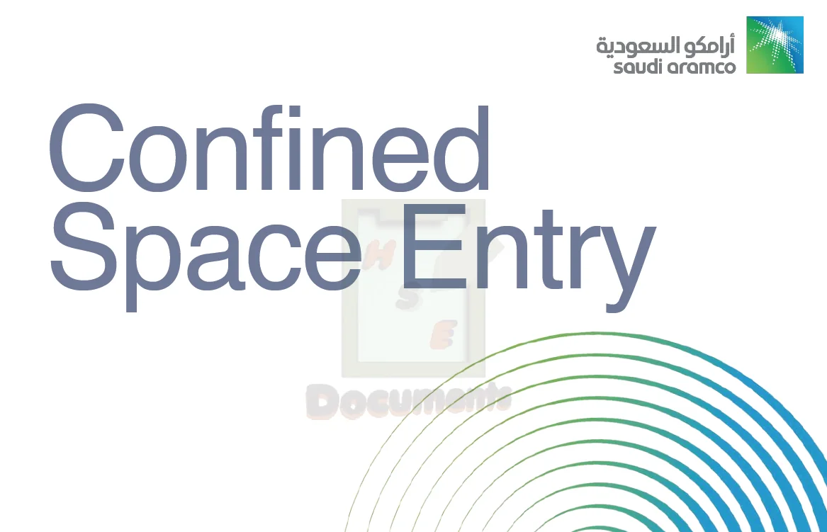 Saudi Aramco Confined Space Entry training book cover Saudi Aramco Confined Space Entry training book cover