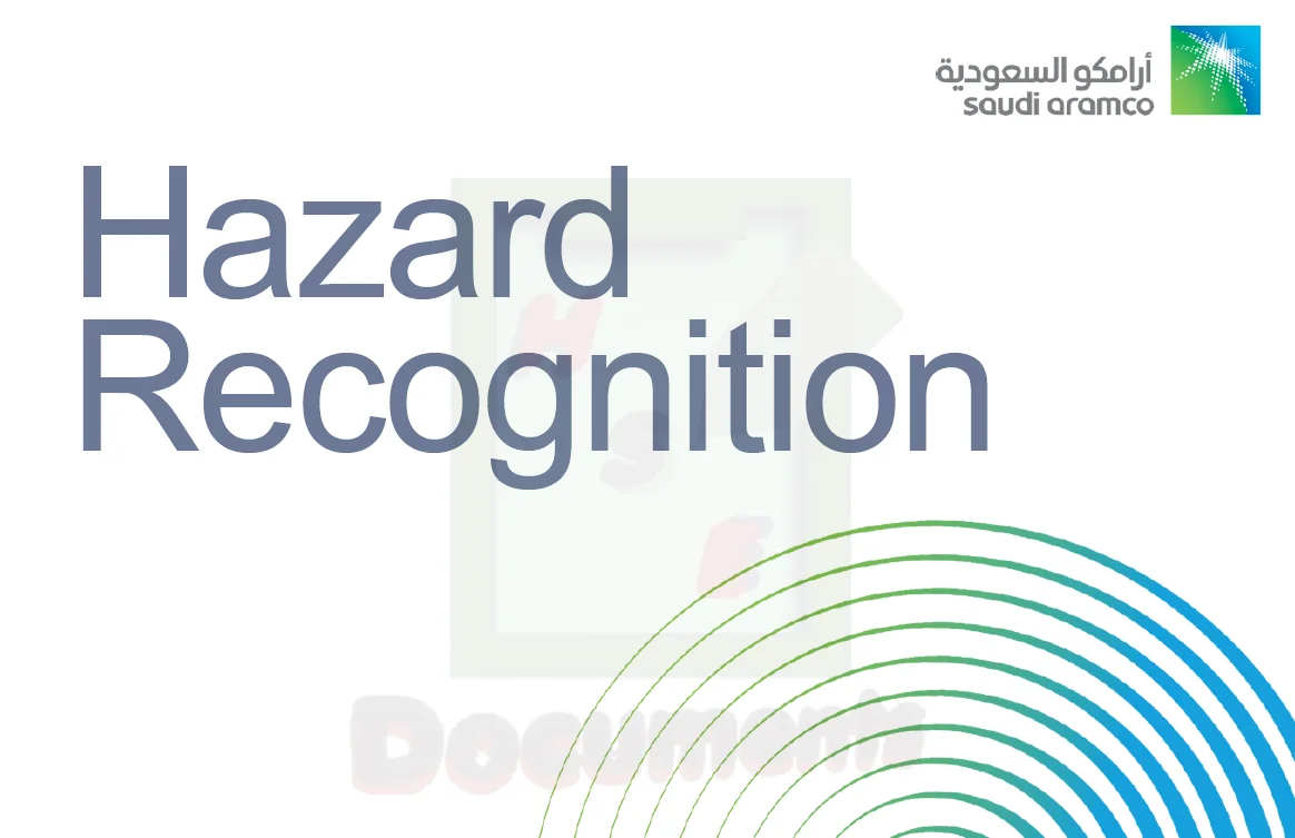 Saudi Aramco Hazard Recognition training book cover Saudi Aramco Hazard Recognition training book cover